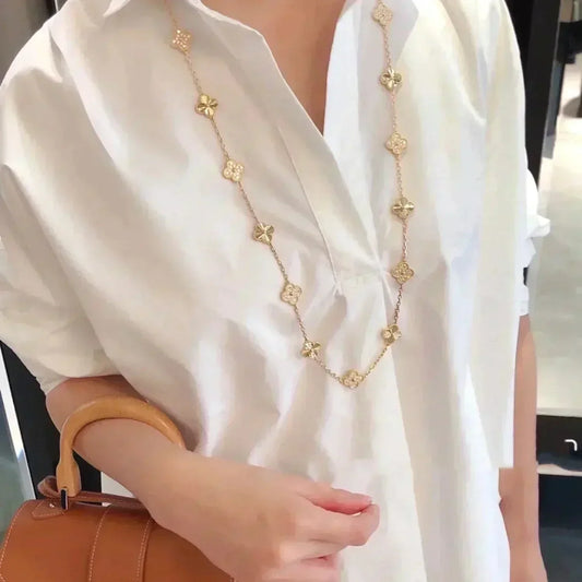 [Triumph Jewelry]CLOVER 20 MOTIFS LASER DIAMOND NECKLACE