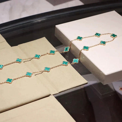 [Triumph Jewelry]CLOVER 20 MOTIFS MALACHITE GOLD