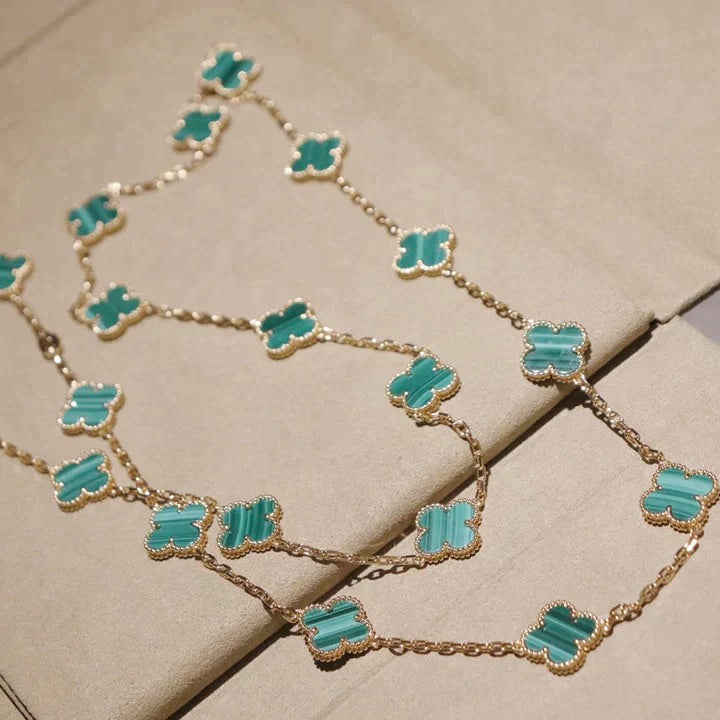 [Triumph Jewelry]CLOVER 20 MOTIFS MALACHITE GOLD
