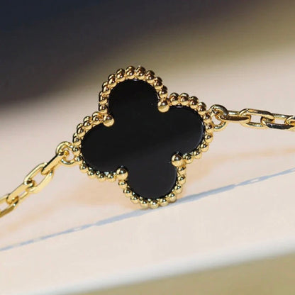 [Triumph Jewelry]CLOVER 20 MOTIFS ONYX NECKLACE
