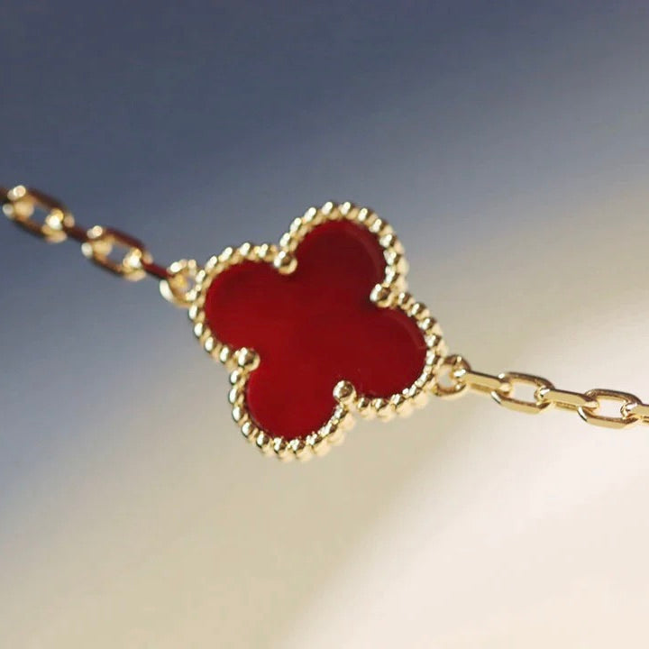 [Triumph Jewelry]CLOVER 20 MOTIFS CARNELIAN NECKLACE
