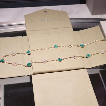 [Triumph Jewelry]CLOVER 20 MOTIFS MALACHITE DIAMOND NECKLACE