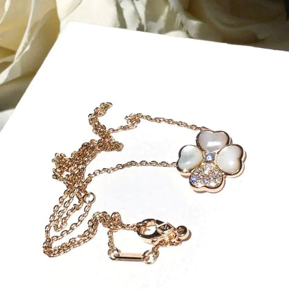 [Triumph Jewelry]CLOVER MOP DIAMOND ROSE GOLD NECKLACE