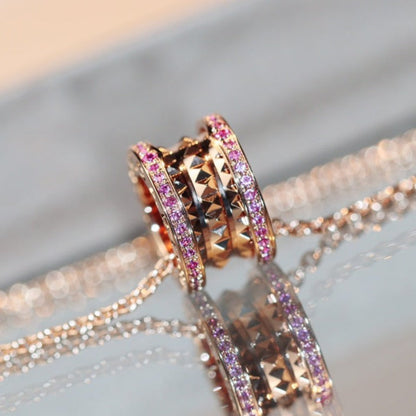 [Triumph Jewelry]ZERO 1 ROCK PINK GOLD PINK DIAMOND NECKLACE
