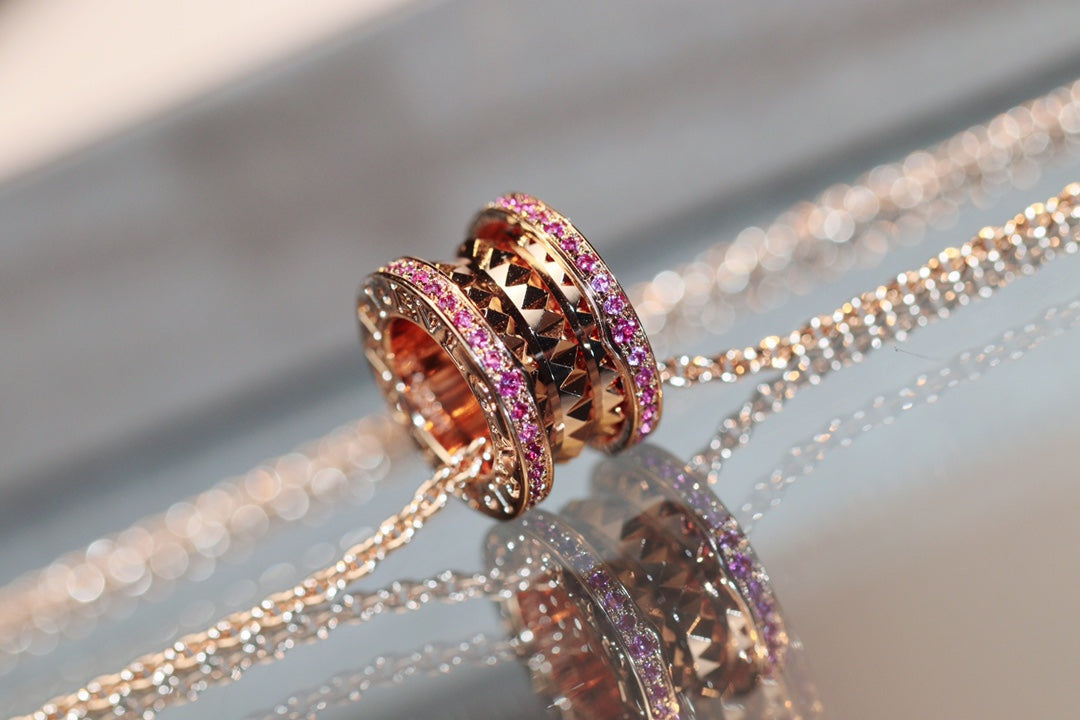 [Triumph Jewelry]ZERO 1 ROCK PINK GOLD PINK DIAMOND NECKLACE
