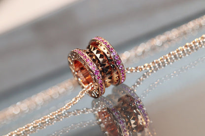 [Triumph Jewelry]ZERO 1 ROCK PINK GOLD PINK DIAMOND NECKLACE