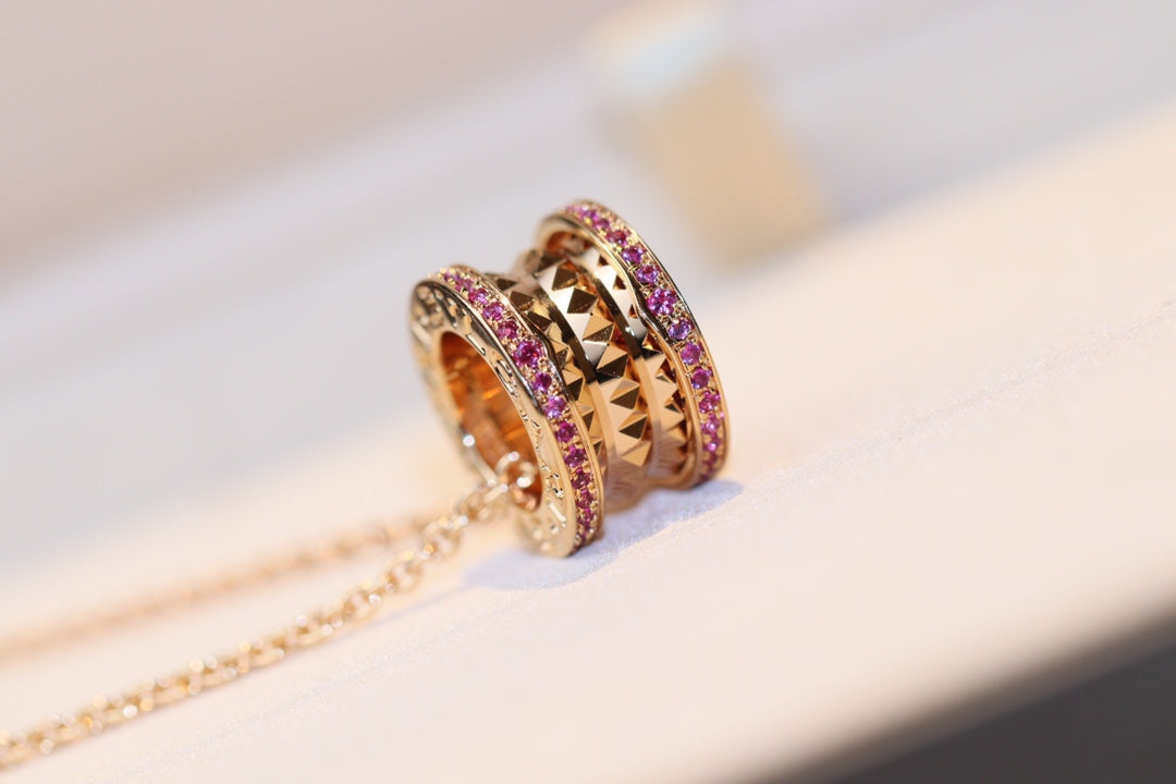 [Triumph Jewelry]ZERO 1 ROCK PINK GOLD PINK DIAMOND NECKLACE