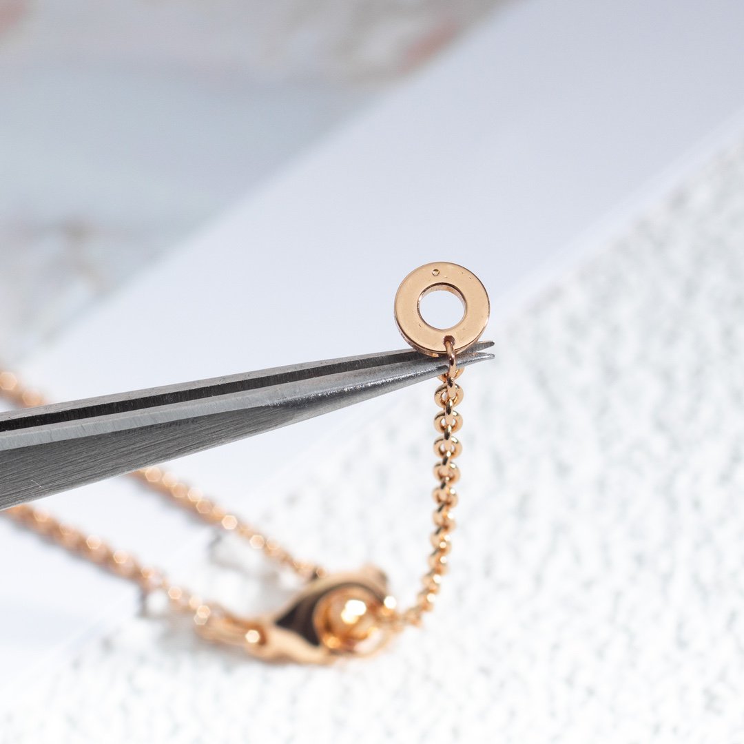 [Triumph Jewelry]ZERO 1 WHITE CERAMIC PINK GOLD DIAMOND NECKLACE
