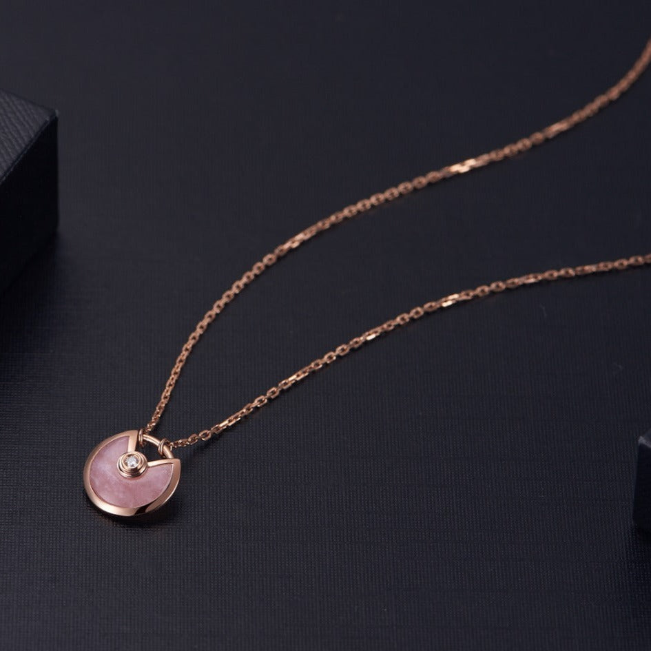[Triumph Jewelry]AMULETTE ROSE GOLD PINK MOP NECKLACE