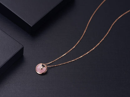 [Triumph Jewelry]AMULETTE ROSE GOLD PINK MOP NECKLACE