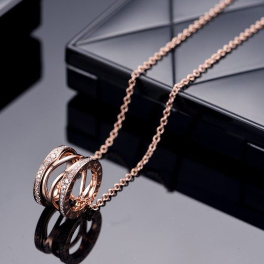 [Triumph Jewelry]ZERO 1 PINK GOLD DIAMOND OPEN NECKLACE