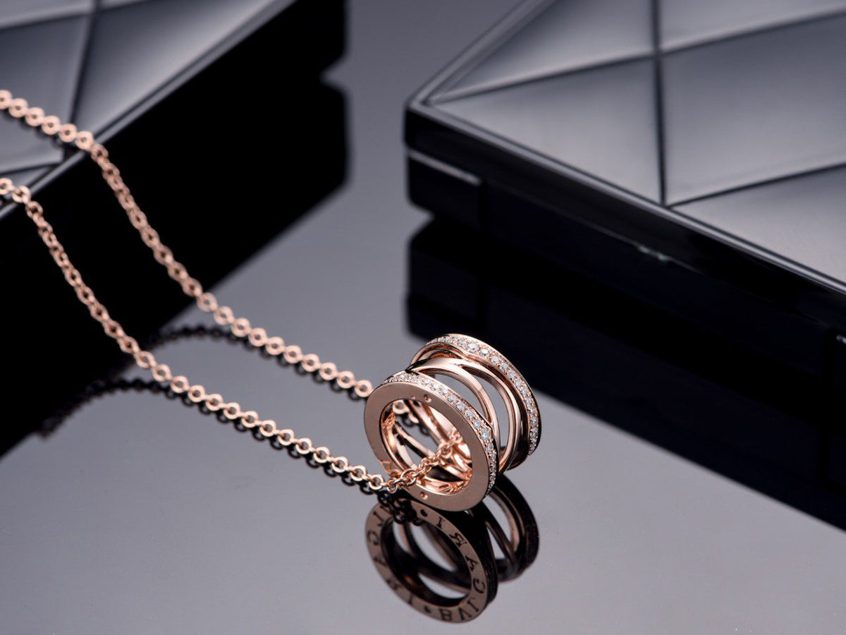 [Triumph Jewelry]ZERO 1 PINK GOLD DIAMOND OPEN NECKLACE