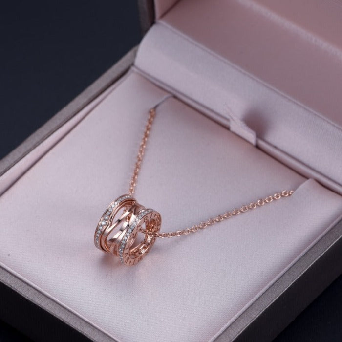[Triumph Jewelry]ZERO 1 PINK GOLD DIAMOND OPEN NECKLACE