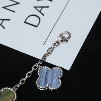 [Triumph Jewelry]CLOVER BRACELET 5 MOTIFS MOP CHALCEDONY SILVER