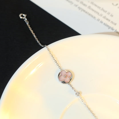 [Triumph Jewelry]SUN MOTIF PINK MOP SILVER BRACELET