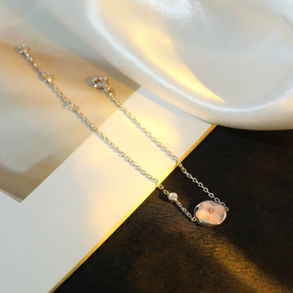 [Triumph Jewelry]SUN MOTIF PINK MOP SILVER BRACELET