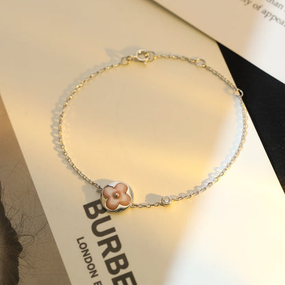 [Triumph Jewelry]SUN MOTIF PINK MOP SILVER BRACELET
