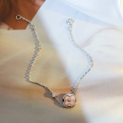 [Triumph Jewelry]SUN MOTIF PINK MOP SILVER BRACELET