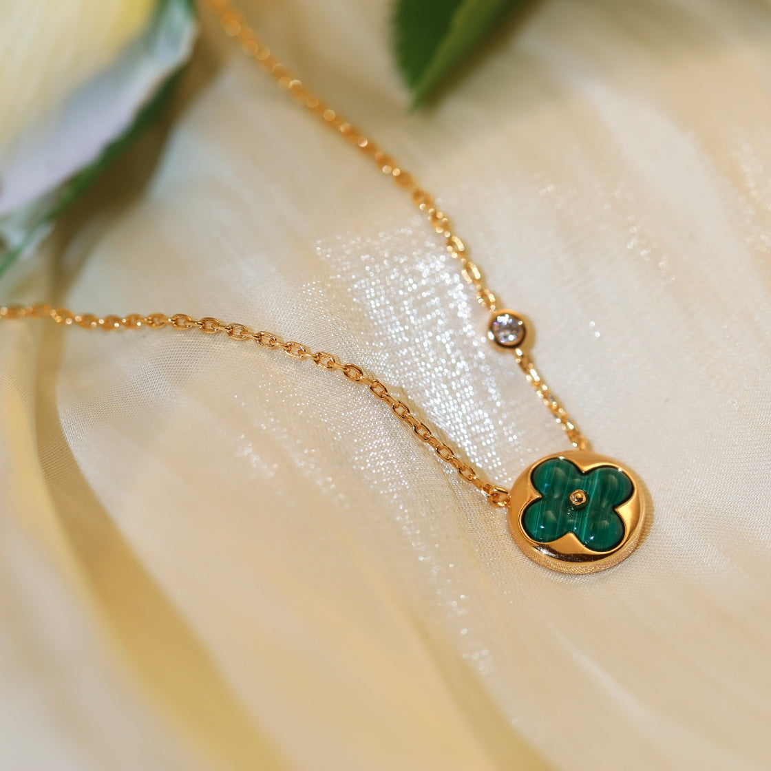 [Triumph Jewelry]SUN PEDANT PINK GOLD 1 DIAMOND NECKLACE