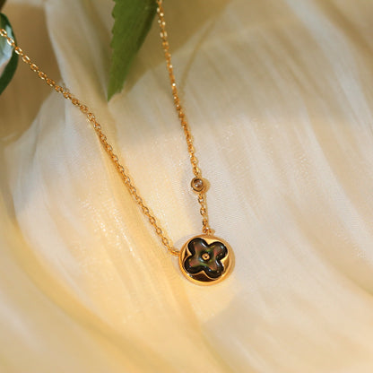 [Triumph Jewelry]SUN PEDANT PINK GOLD 1 DIAMOND NECKLACE