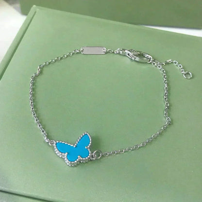 [Triumph Jewelry]BUTTERFLY TURQUOISE BUTTERFLY BRACELET SILVER