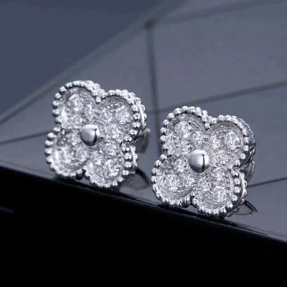 [Triumph Jewelry]CLOVER 1 MOTIFS DIAMOND STUD EARRINGS SILVER
