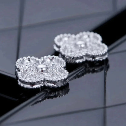 [Triumph Jewelry]CLOVER 1 MOTIFS DIAMOND STUD EARRINGS SILVER