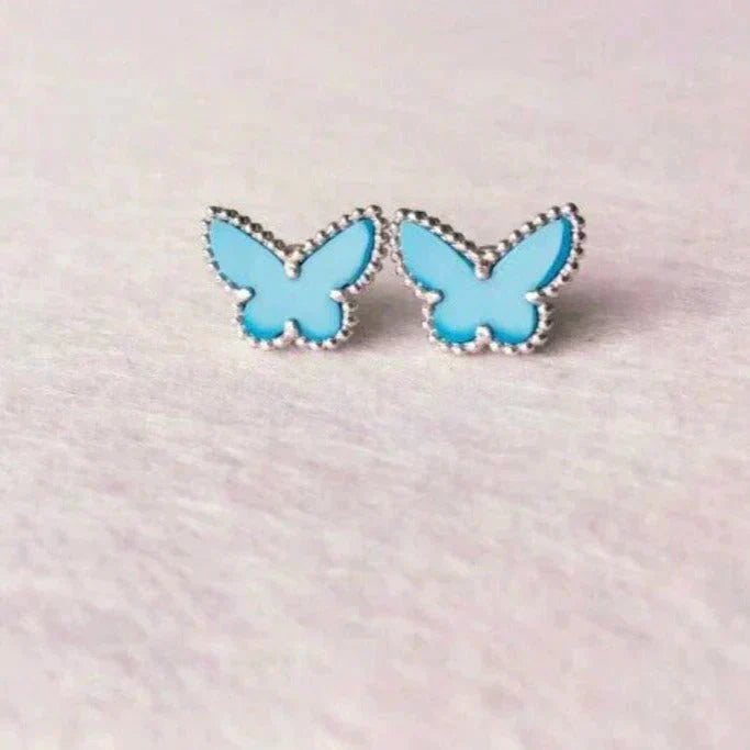 [Triumph Jewelry]BUTTERFLY TURQUOISE EARRINGS SILVER