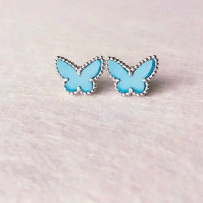 [Triumph Jewelry]BUTTERFLY TURQUOISE EARRINGS SILVER