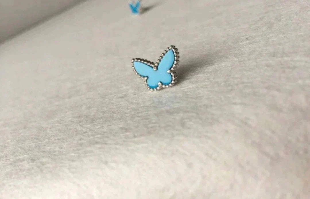 [Triumph Jewelry]BUTTERFLY TURQUOISE EARRINGS SILVER