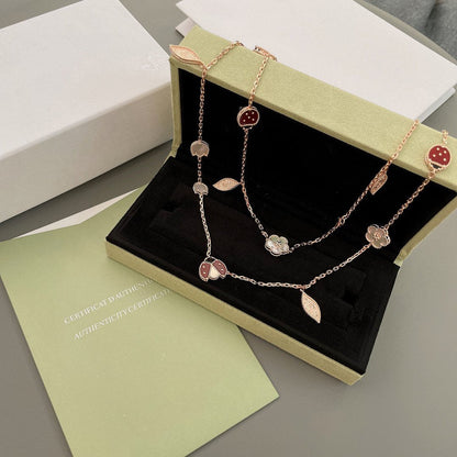 [Triumph Jewelry]LUCKY SPRING 15 MOTIFS ROSE GOLD NECKLACE