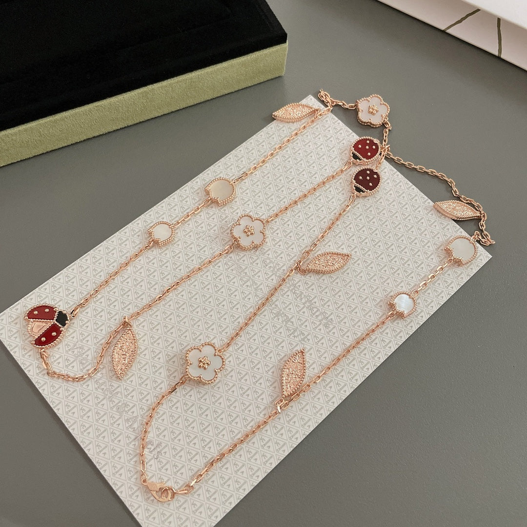 [Triumph Jewelry]LUCKY SPRING 15 MOTIFS ROSE GOLD NECKLACE