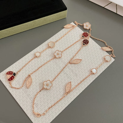 [Triumph Jewelry]LUCKY SPRING 15 MOTIFS ROSE GOLD NECKLACE