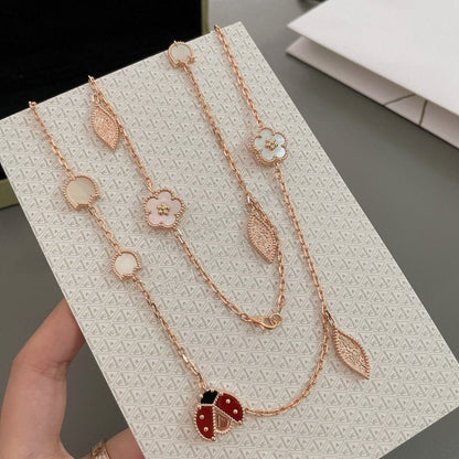 [Triumph Jewelry]LUCKY SPRING 15 MOTIFS ROSE GOLD NECKLACE
