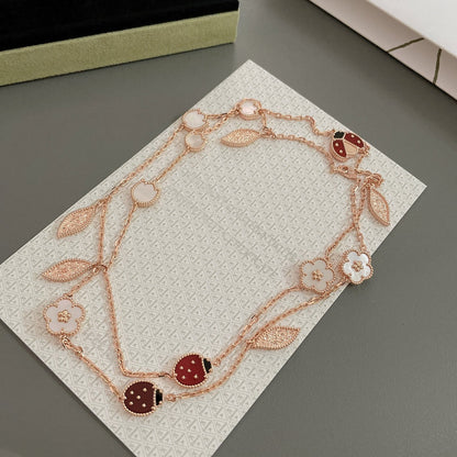 [Triumph Jewelry]LUCKY SPRING 15 MOTIFS ROSE GOLD NECKLACE