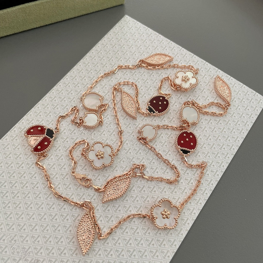 [Triumph Jewelry]LUCKY SPRING 15 MOTIFS ROSE GOLD NECKLACE