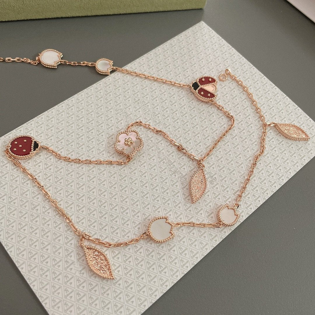 [Triumph Jewelry]LUCKY SPRING 15 MOTIFS ROSE GOLD NECKLACE