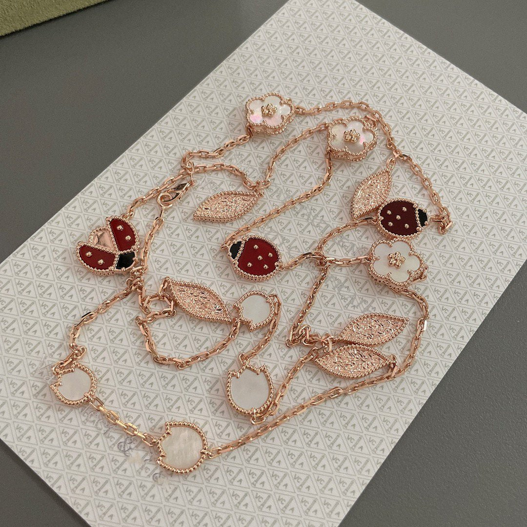 [Triumph Jewelry]LUCKY SPRING 15 MOTIFS ROSE GOLD NECKLACE