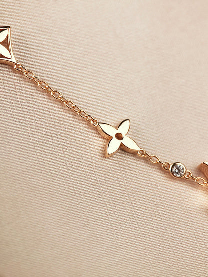 [Triumph Jewelry]STAR AND SUN 7 MOTIFS GOLD BRACELET
