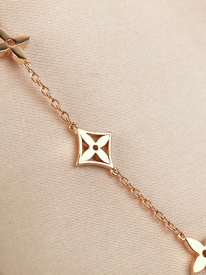 [Triumph Jewelry]STAR AND SUN 7 MOTIFS GOLD BRACELET