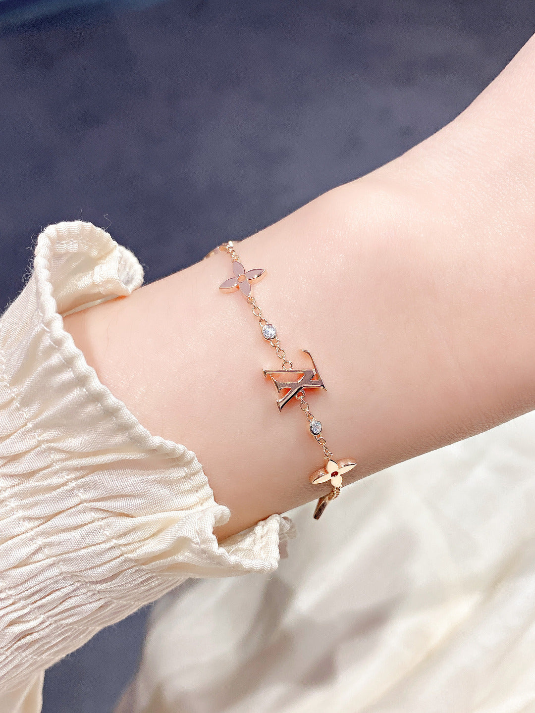 [Triumph Jewelry]STAR AND SUN 7 MOTIFS GOLD BRACELET