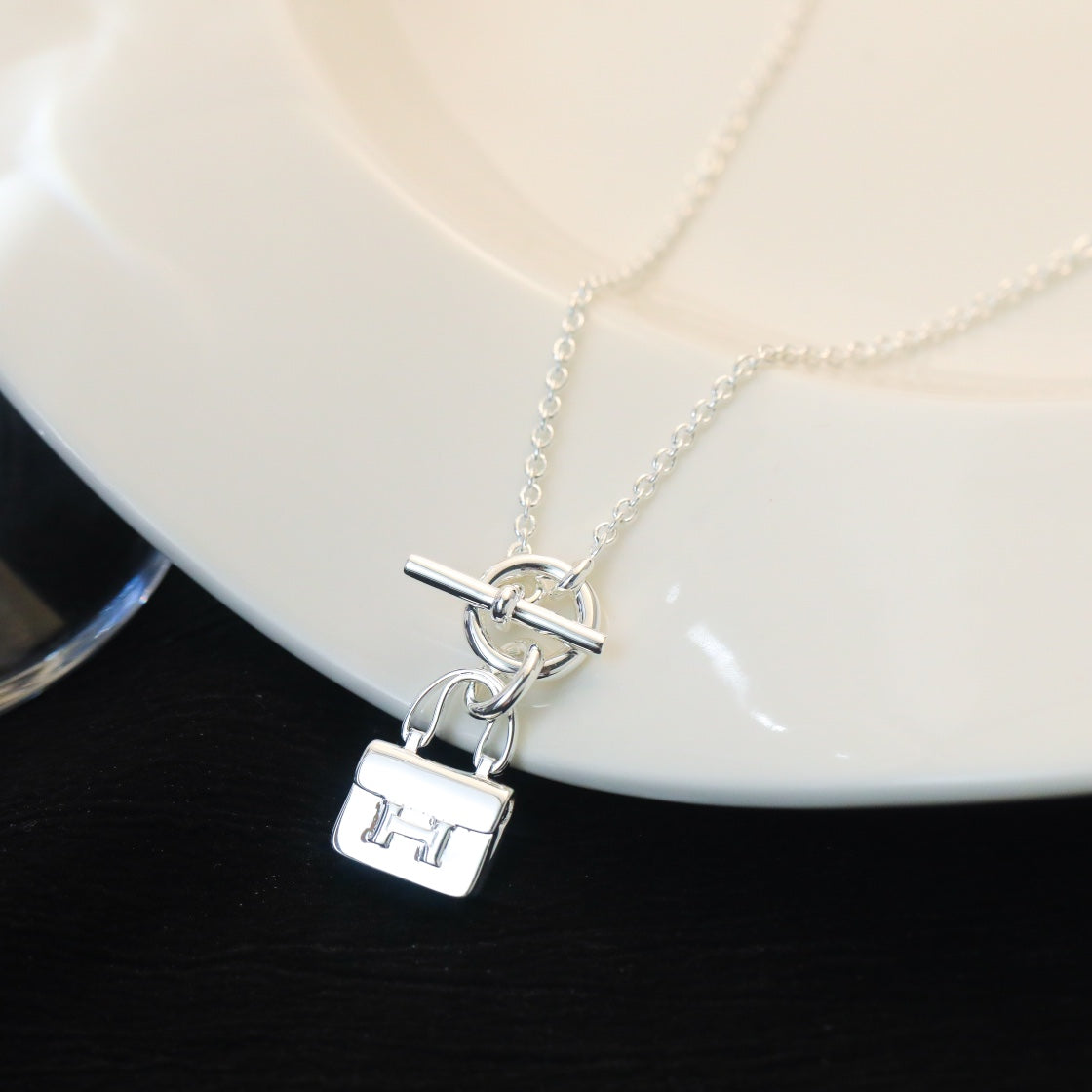 [Triumph Jewelry]POP H PEDANT SILVER NECKLACE