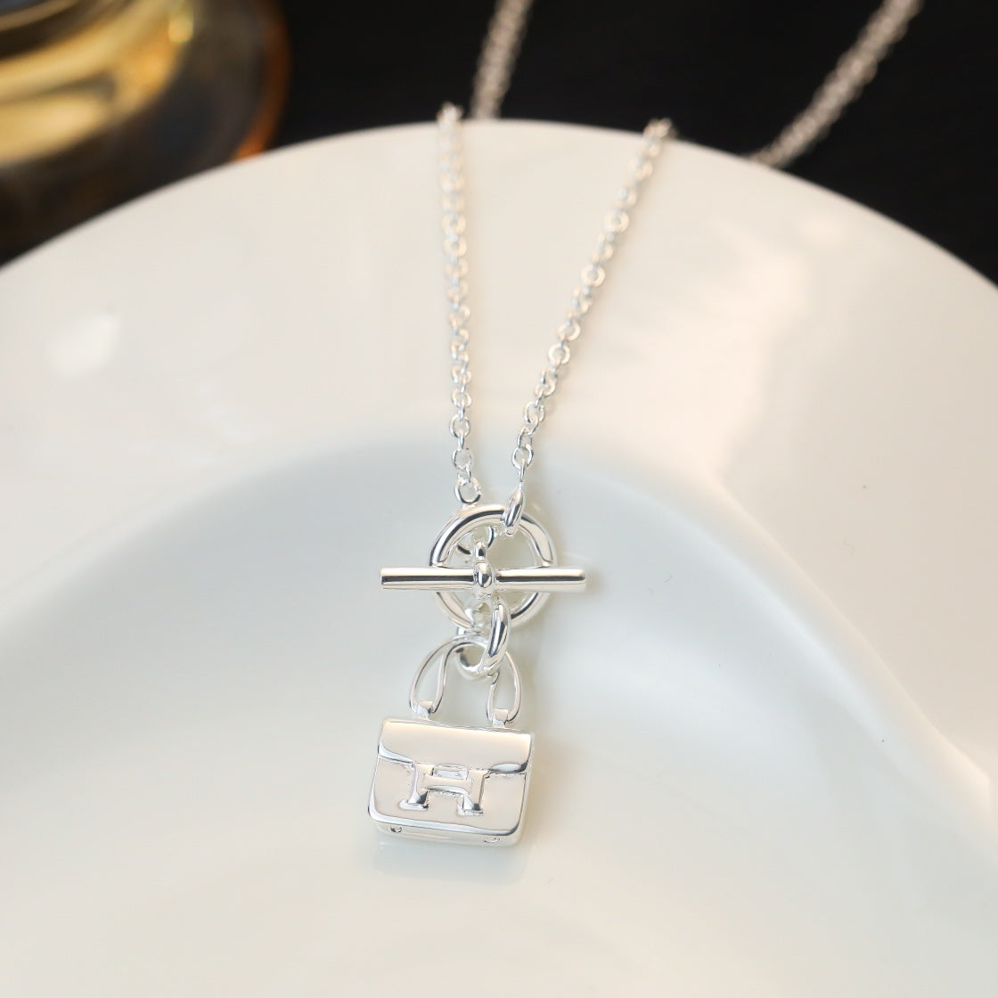 [Triumph Jewelry]POP H PEDANT SILVER NECKLACE