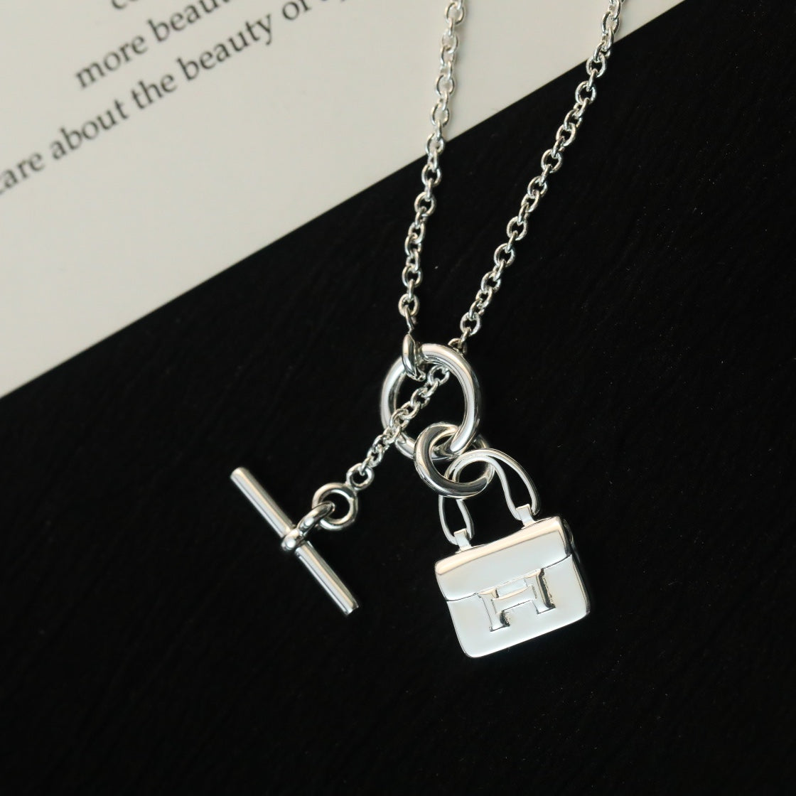 [Triumph Jewelry]POP H PEDANT SILVER NECKLACE