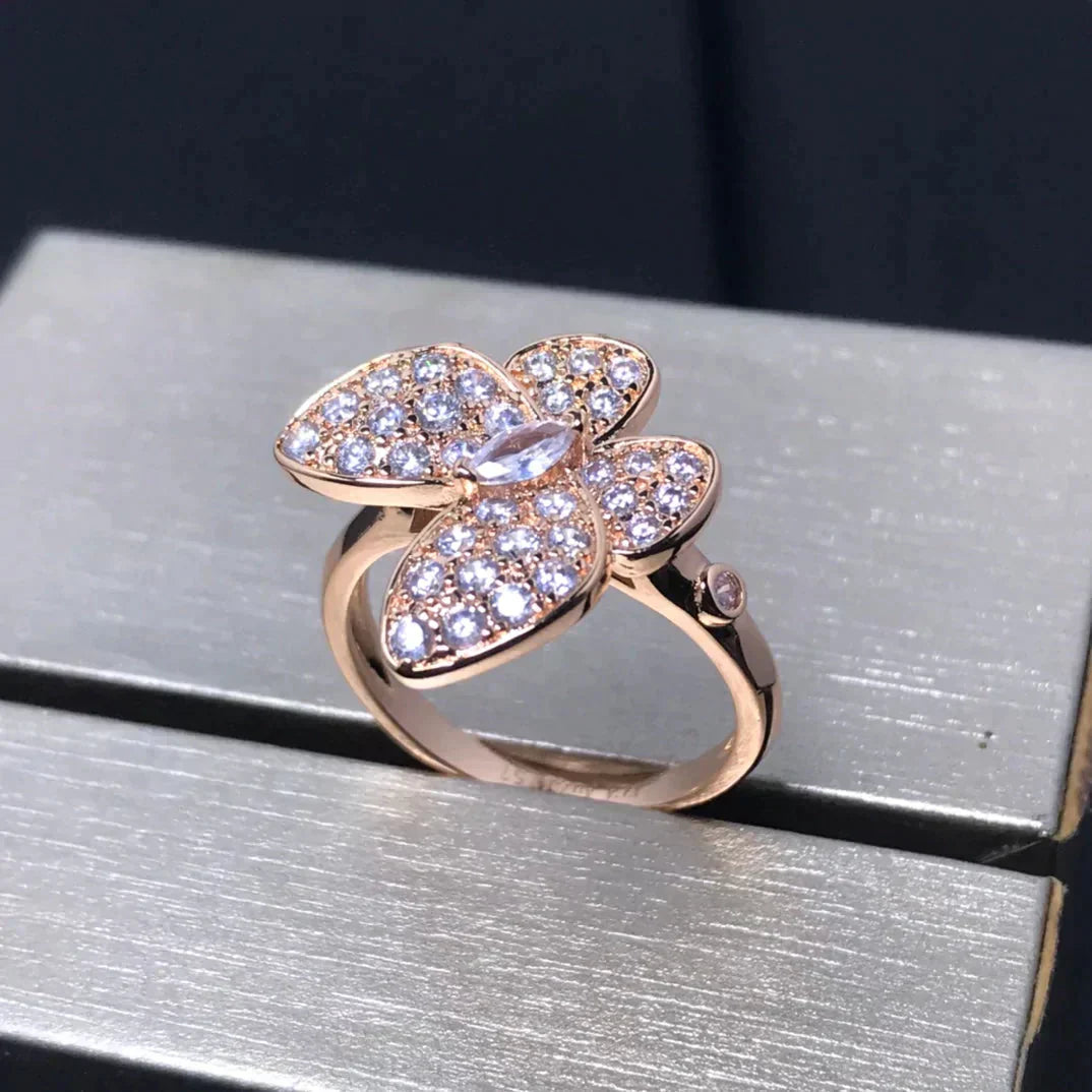 [Triumph Jewelry]BUTTERFLY PINK GOLD DIAMOND RING