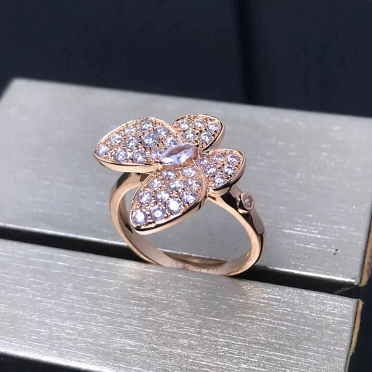 [Triumph Jewelry]BUTTERFLY PINK GOLD DIAMOND RING