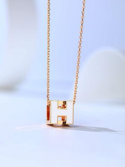 [Triumph Jewelry]H CAGE PINK GOLD NECKLACE