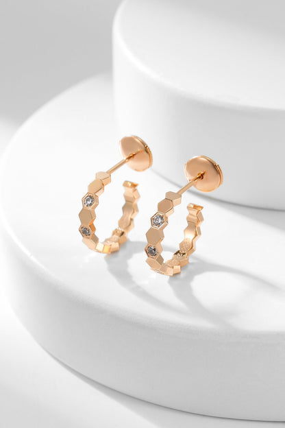 [Triumph Jewelry]BEE LOVE DIAMOND HOOP EARRINGS