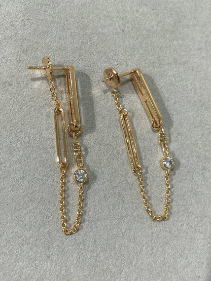 [Triumph Jewelry]CHAINE CHAOS DIAMOND DROP EARRINGS