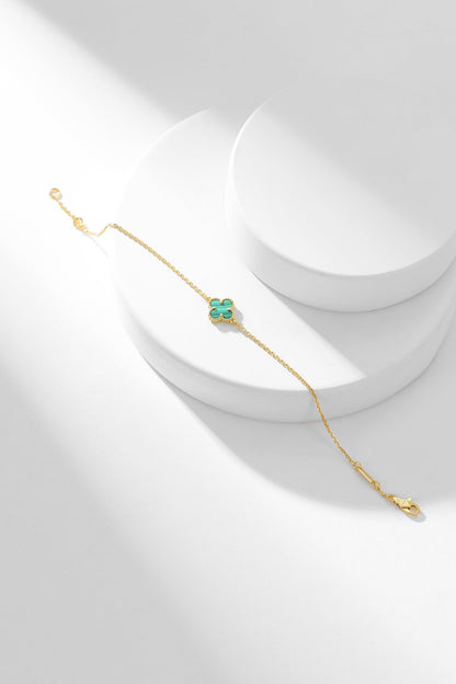 [Triumph Jewelry]CLOVER BRACELET MALACHITE 1 MOTIF